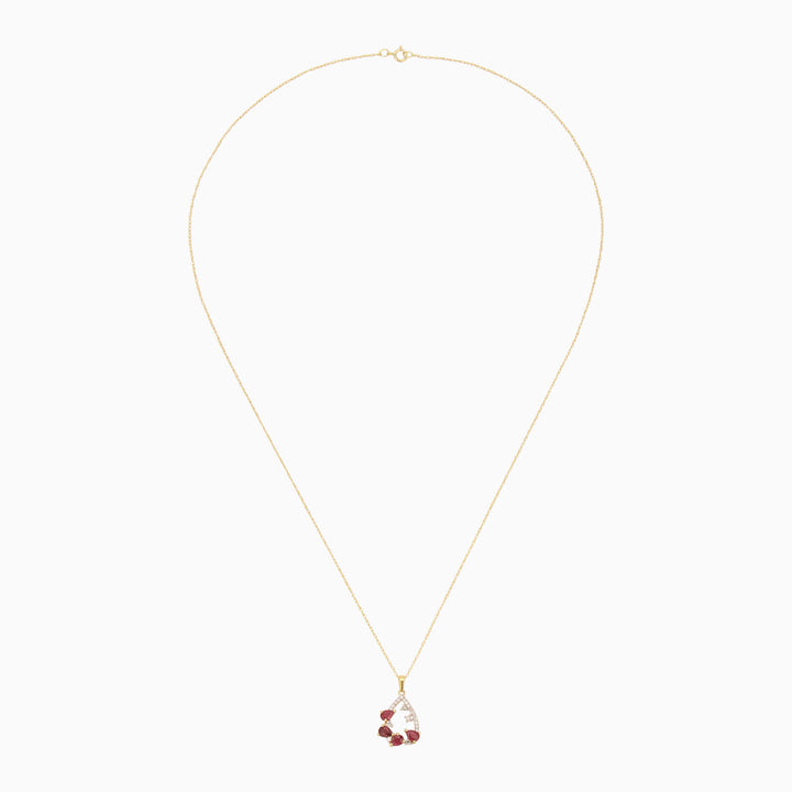 Ruby and Diamond Drop Necklace