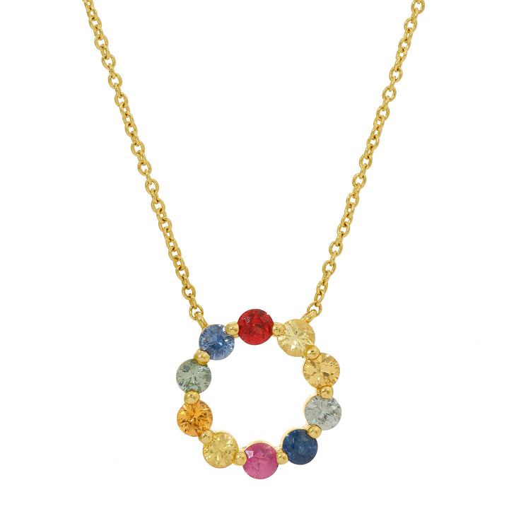 Rainbow Circle Necklace