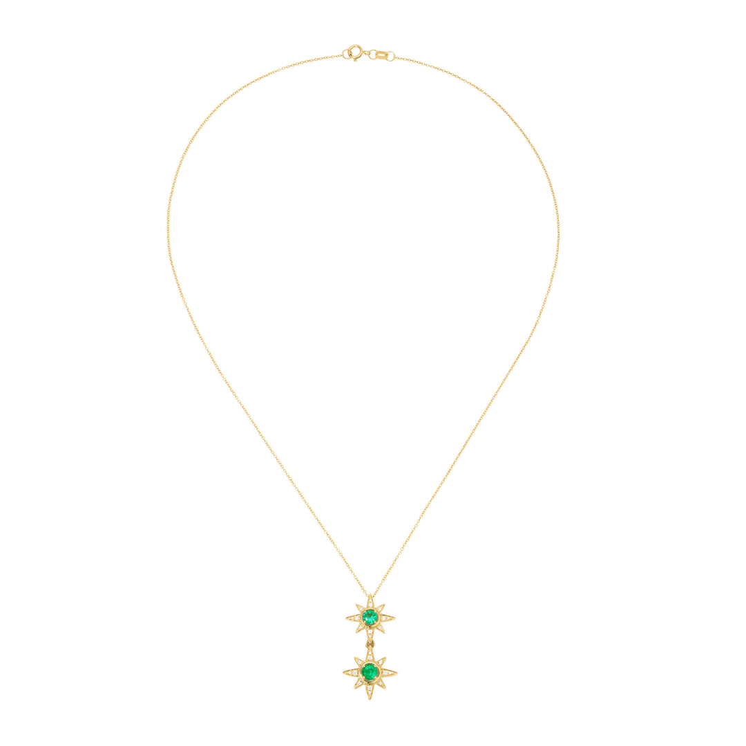 Star Emerald and Diamond Necklace