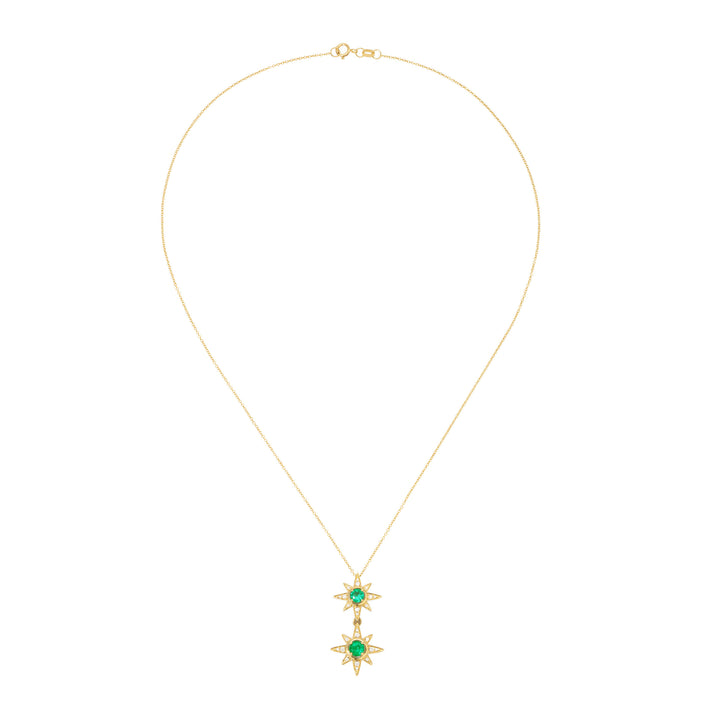Star Emerald and Diamond Necklace