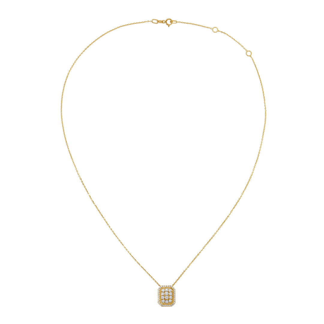 Cushion Gold and Diamond Necklace