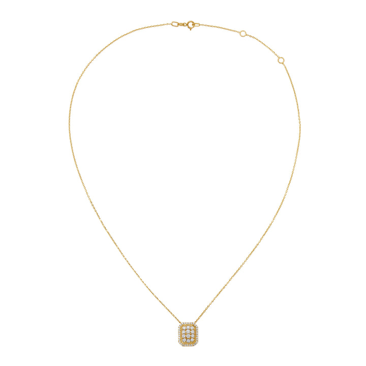 Cushion Gold and Diamond Necklace