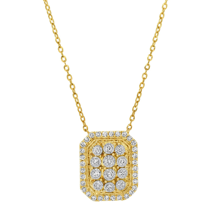 Cushion Gold and Diamond Necklace