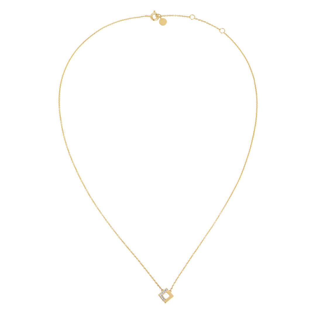 Diamond and Gold Geometric Necklace