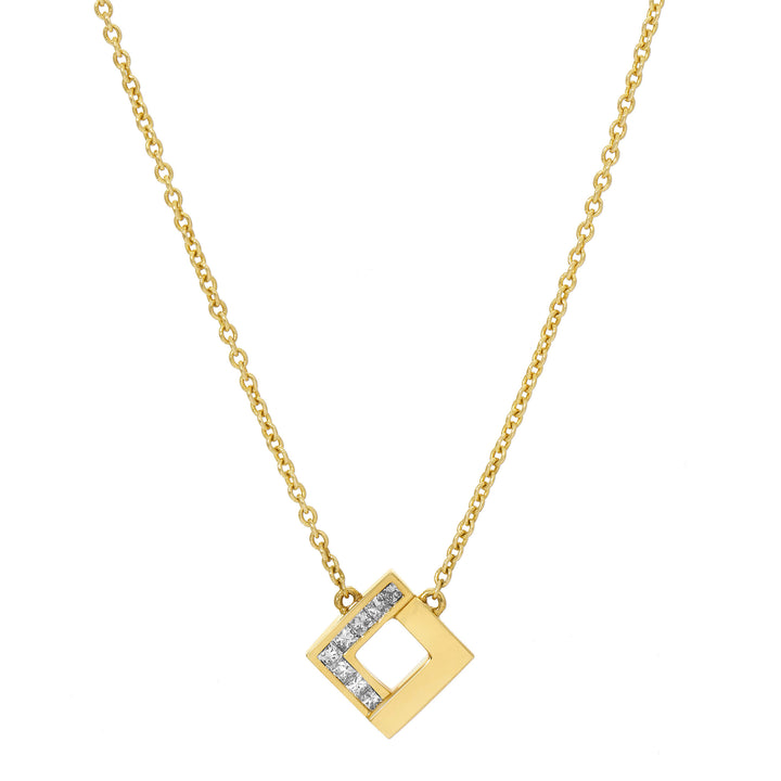 Diamond and Gold Geometric Necklace