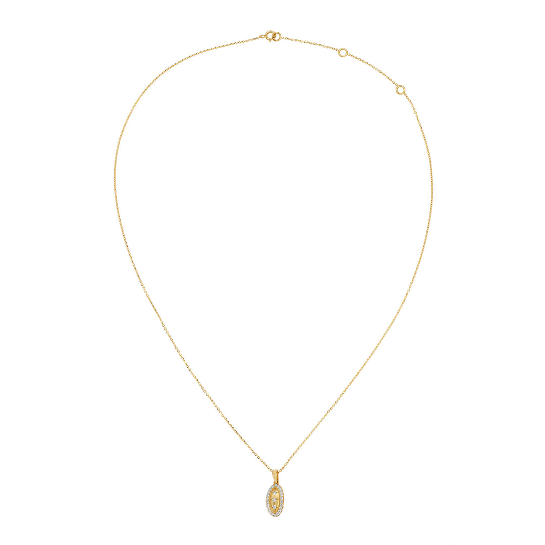 Oval Gold and Diamond Necklace
