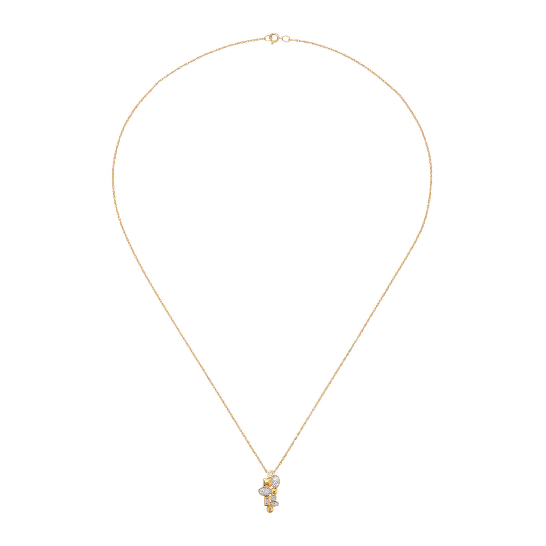 Multi Shape Diamond Cluster Necklace