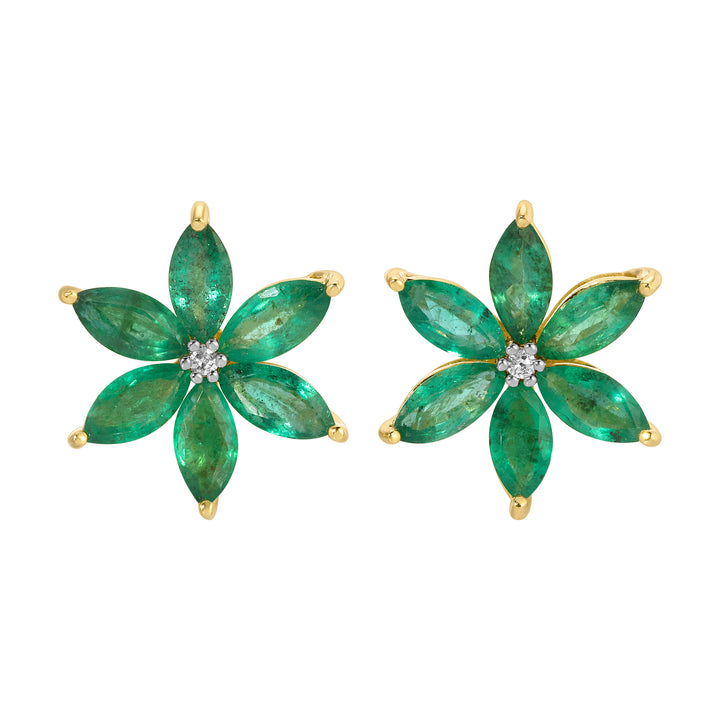 Emerald Flower Earrings