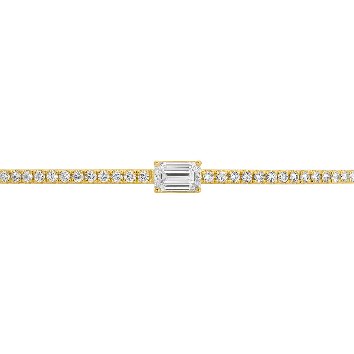 Emerald Cut Diamond Bangle