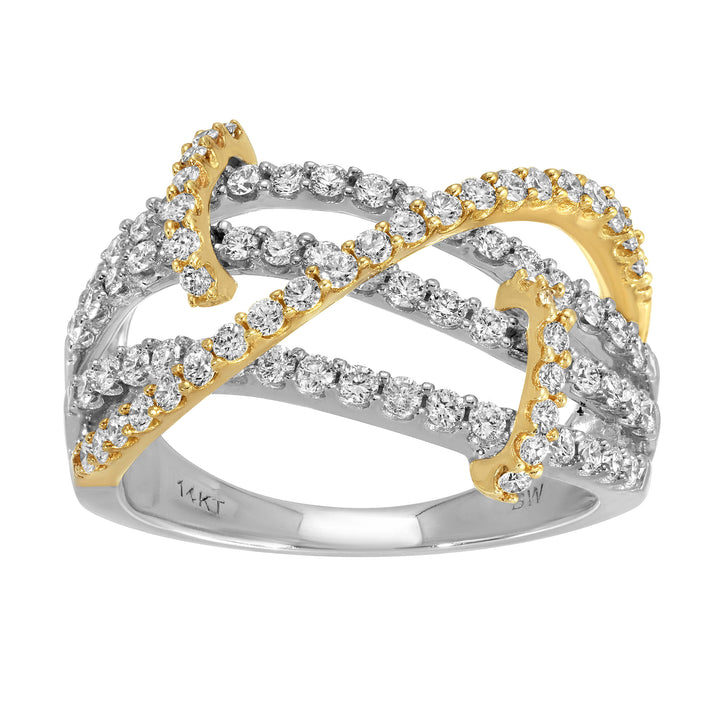 Crossover Gold and Diamond Ring