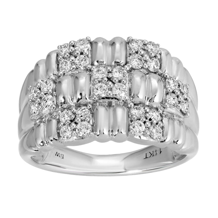 Triple Row Diamond Ring