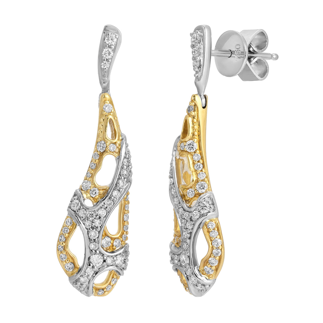Melting Gold and Diamond Earrings