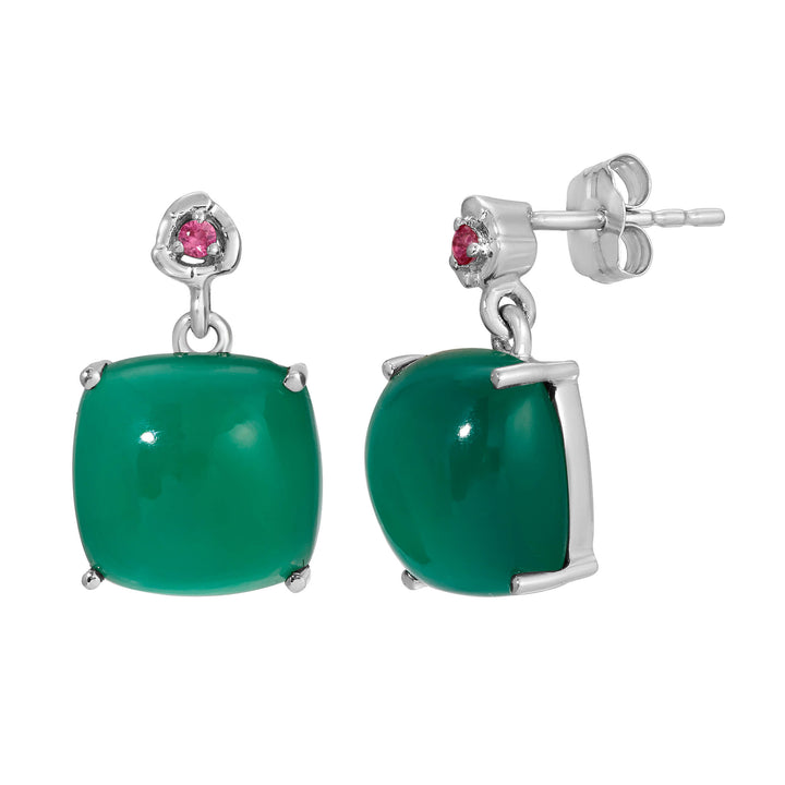 Square Gemstone Earrings