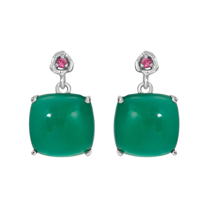 Square Gemstone Earrings