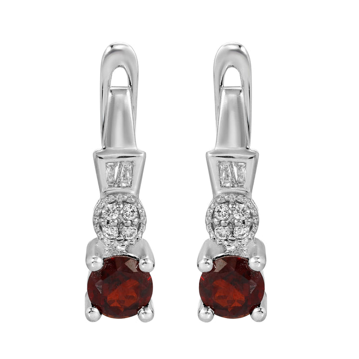 Garnet and Diamond Earrings
