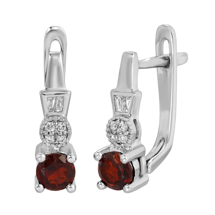 Garnet and Diamond Earrings