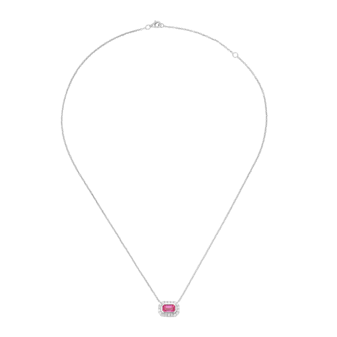 Pink Sapphire and Diamond Necklace