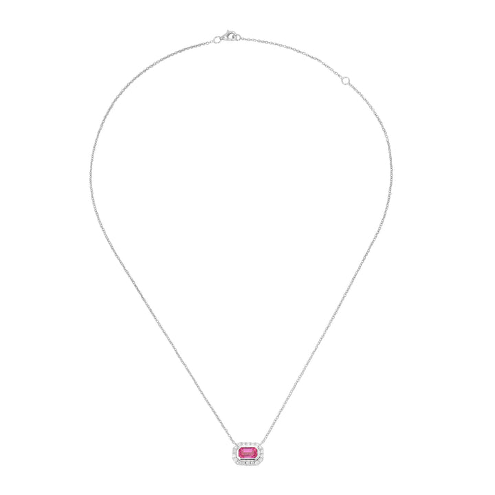 Pink Sapphire and Diamond Necklace