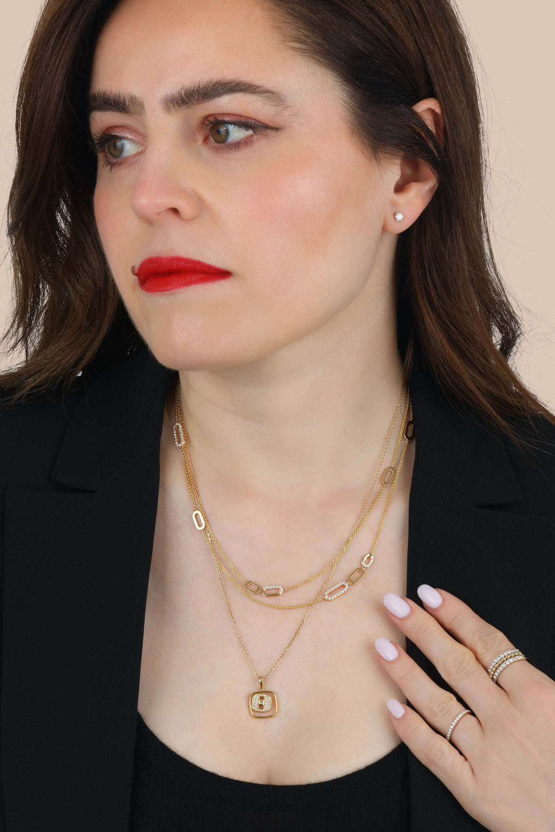 Double Strand Diamond Necklace