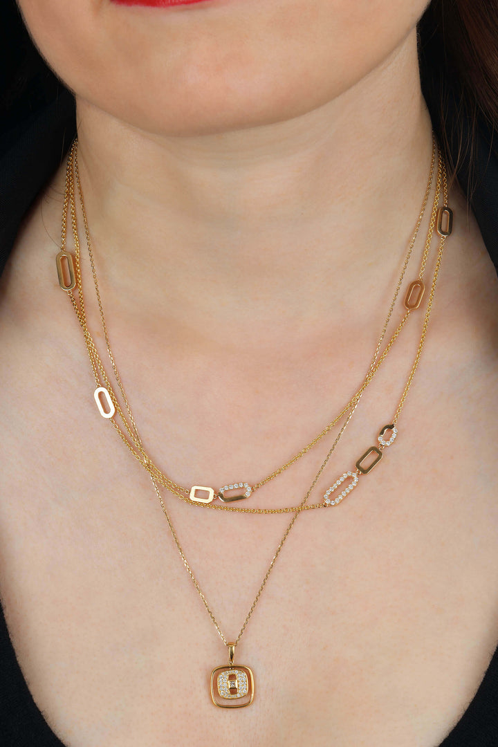 Double Strand Diamond Necklace