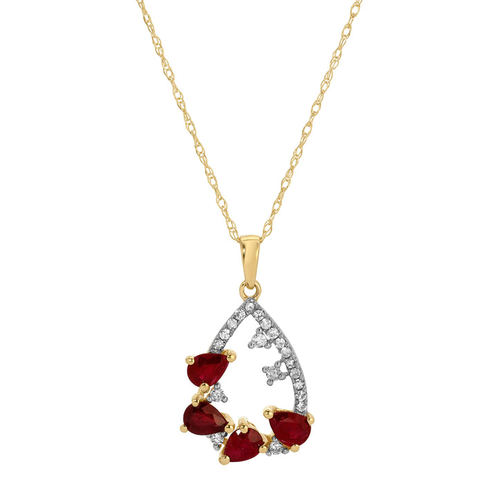 Ruby and Diamond Drop Necklace