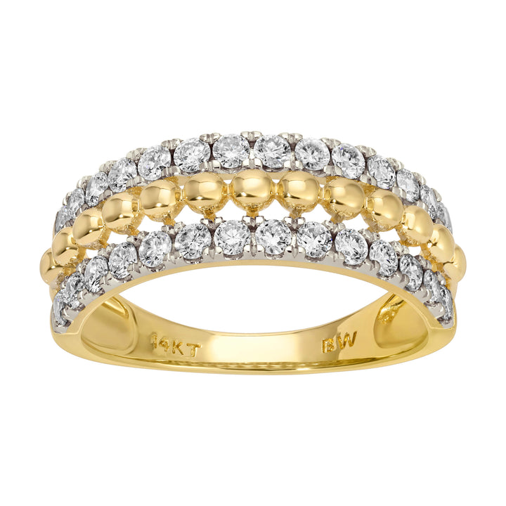 Diamond and Gold Ball Ring