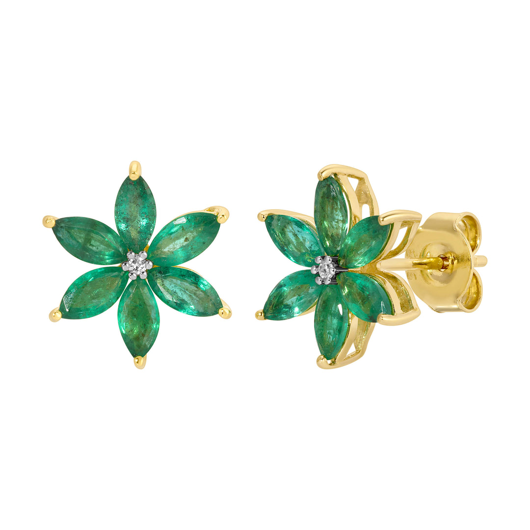 Emerald Flower Earrings