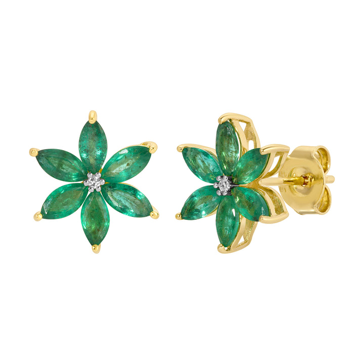 Emerald Flower Earrings