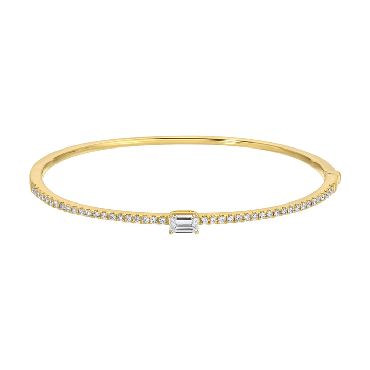 Emerald Cut Diamond Bangle