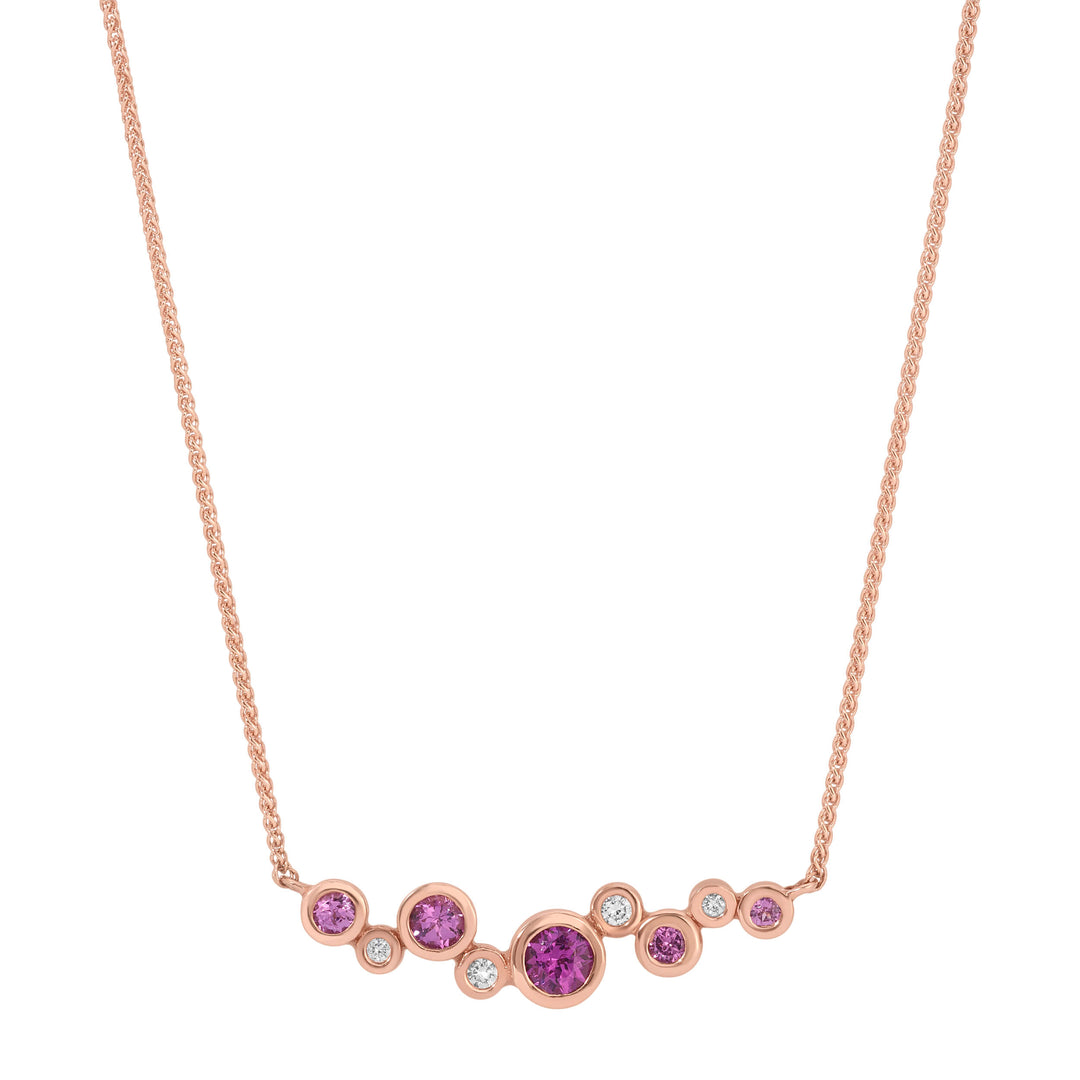 Scattered Garnet and Diamond Necklace