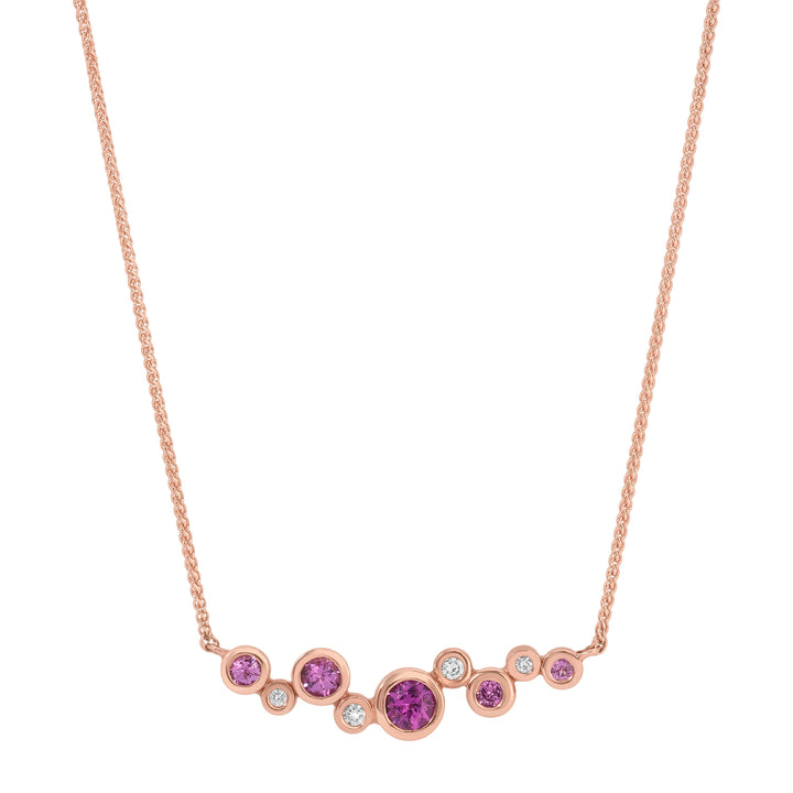 Scattered Garnet and Diamond Necklace