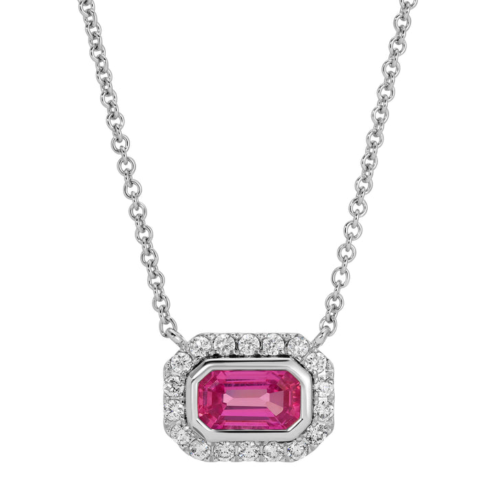 Pink Sapphire and Diamond Necklace